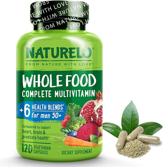 NATURELO Whole Food Multivitamin for Men 50+ 120 Capsules