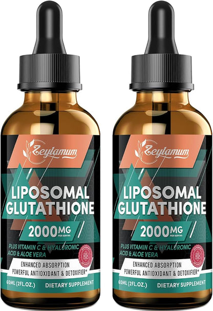 2000MG Liposomal Glutathione Liquid Drops, Enhanced 4.05 OZ