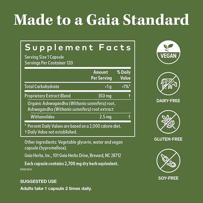 Gaia Herbs, Ashwagandha Root Vegan Liquid 120 Ct 1)