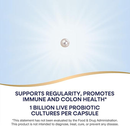Nature's Way Adults 50+ Probiotic Pearls, Supports Regularity, Immune and Colon Health*, 1 Billion Cultures, No Refrigeration Required, 30 Softgels (Packaging May Vary)