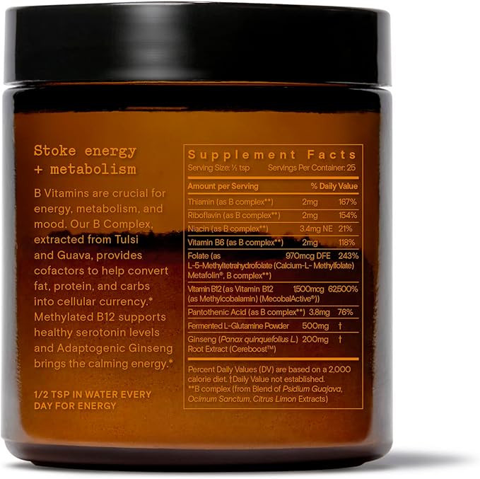 Moon Juice Ting B Complex & B12 Vitamin 4:1 Concentrated (25 Servings) 1.7oz)