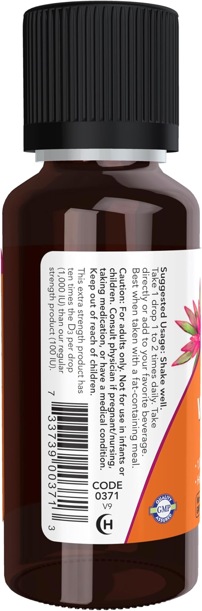 NOW Supplements, Liquid Vitamin D-3, Extra 1-Ounce