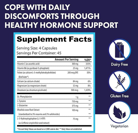 NuEthix Formulations Mood-Up 5-HTP, Rhodiola 180 Capsules