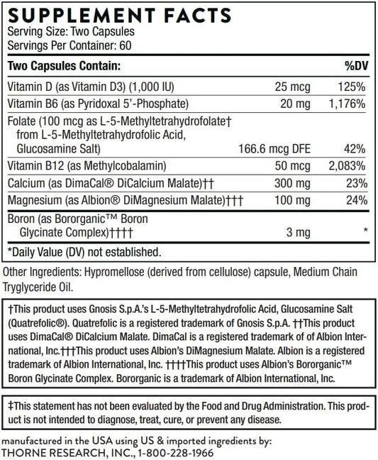 THORNE Advanced Bone Support‡ 120 Capsules