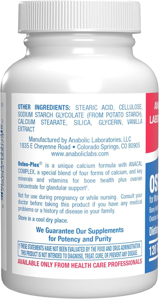 Osteo-Plex Bone Health Supplement for Women - Clinical Formula Bone Strength Supplement with Magnesium Calcium Vitamin D3 & Trace Minerals Complex - Easy to Swallow Gentle Tablets (120 Count)