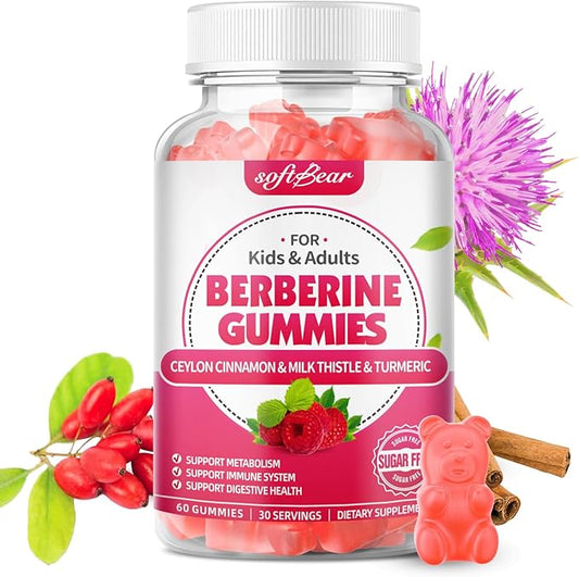 softber Berberine Gummies, Organic Berberine 1500mg 60 Count