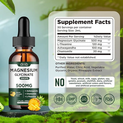 (2 Pack) Magnesium Glycinate Supplement, Magnesium 500mg Ashwagandha,