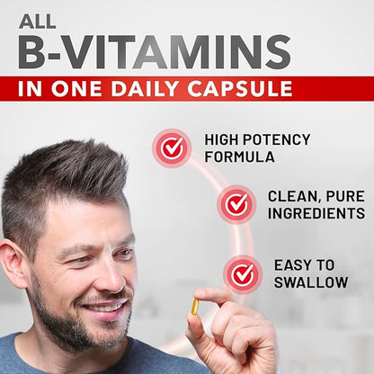 Divine Bounty Super B Complex Vitamins B12, B1, B1, B2, B2, B3, B3, B5, B5, B6, B6, B7, B7, B9, B9, Folic 90 Vegetarian