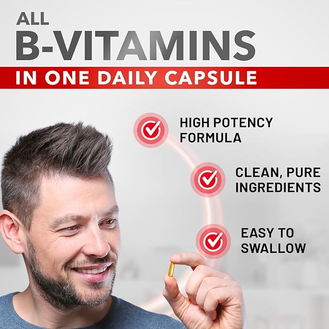 Divine Bounty Super B Complex Vitamins B12, B1, B1, B2, B2, B3, B3, B5, B5, B6, B6, B7, B7, B9, B9, Folic 90 Vegetarian