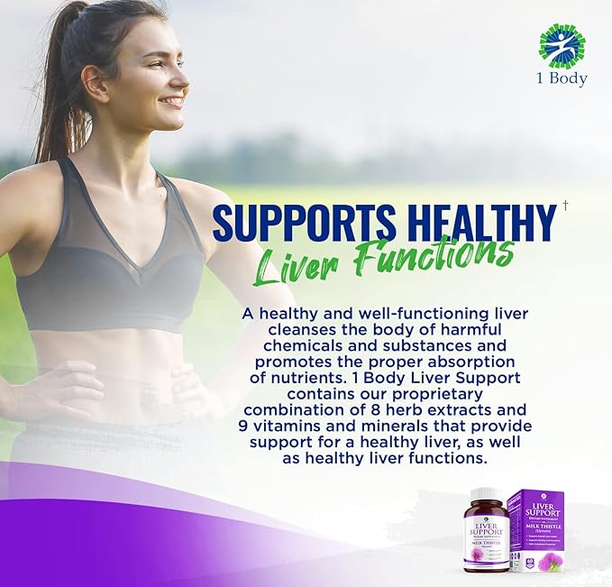 1 Body Liver Support Supplement B12 & 60 Vegan