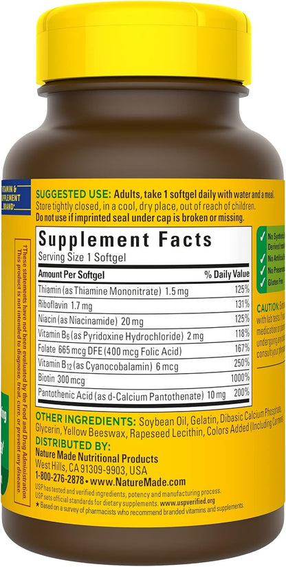 Nature Made Super B Energy Complex, 160 Softgels, 160 Day