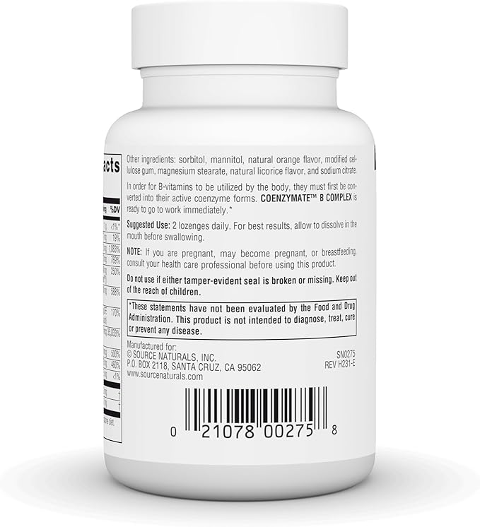 Source Naturals Coenzymate B Complex 60 Lozenges