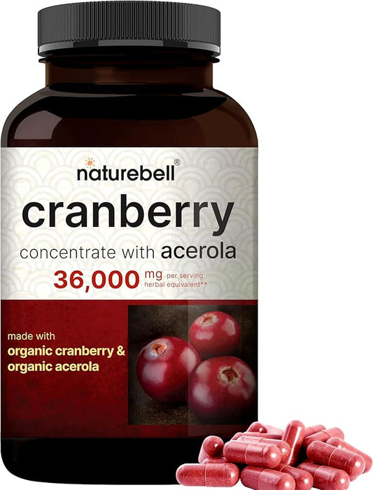 NatureBell Cranberry Pills 36,000mg with Acerola 100:1 Fresh