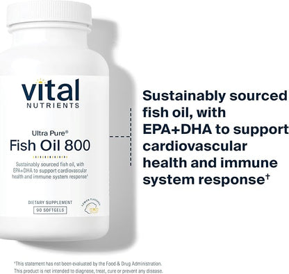 Vital Nutrients Ultra Pure® Fish Oil 800 Omega-3 Fatty 90 Softgels