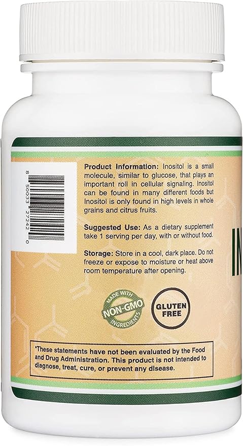 Inositol Capsules (Myo Inositol) 1000mg Health (60 Count)(No