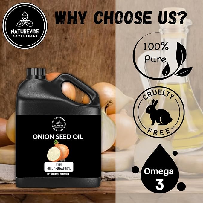 Naturevibe Botanicals Onion Oil 32 Ounces 100% Pure