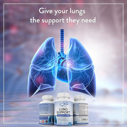 Lung Support Dietary Supplements Herbal Breathing 10 Active 60 Capsules