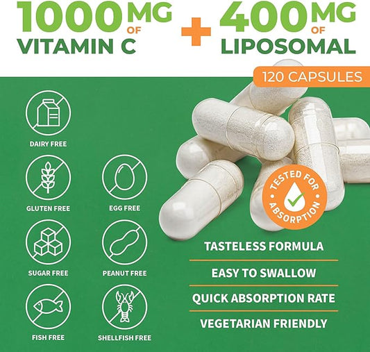 ForestLeaf Liposomal Vitamin C 1000mg Capsules 120 Vegan