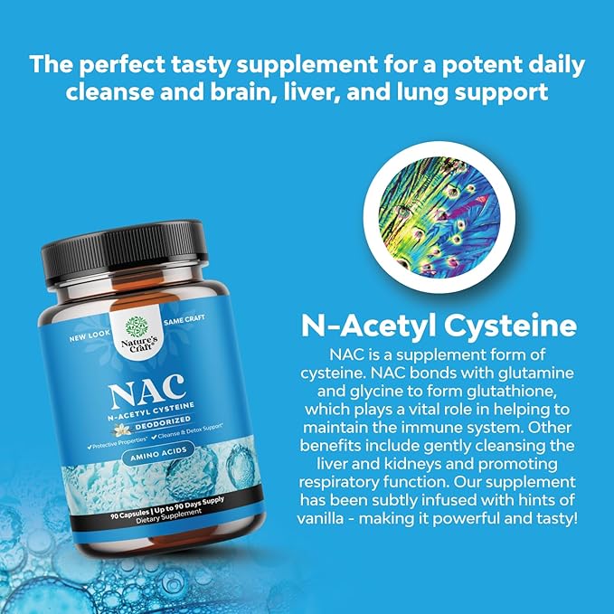 Natures Craft NAC Supplement N-Acetyl Cysteine 600mg- High 600 mg