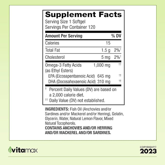 Spring Valley Omega-3 from Fish Oil 1000 mg, 120 Count (2 Items)