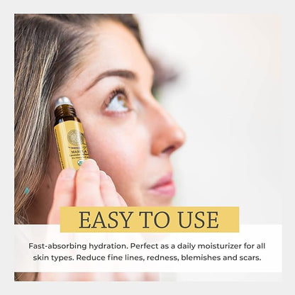 Organic Marula Seed & Lavender Essential Oil, 100% Pure USDA Certified Aromatherapy, Deep Hydration for Face, Body, Lips, Hair, Nails - 10 ml Roller by Silk Road Organic