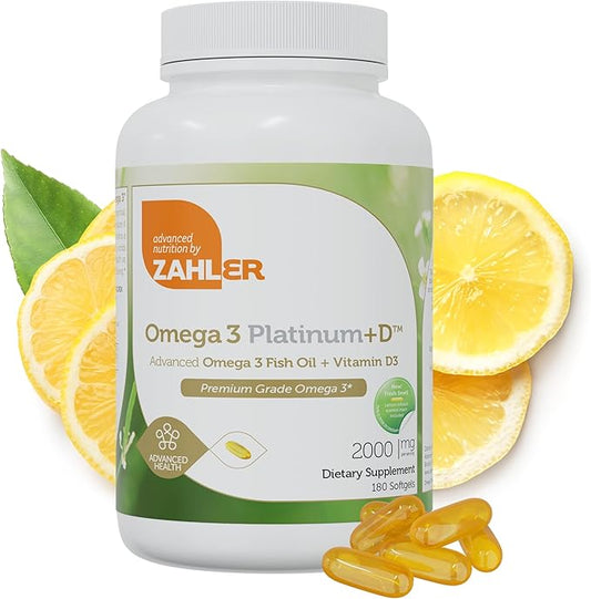 Zahler Omega 3 Platinum +D, All-Natural 180 Softgels