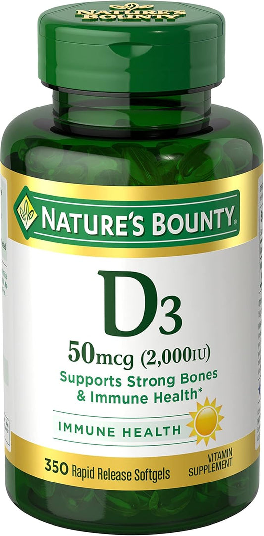 Nature's Bounty Vitamin D, Immune Support, 2000 IU, 50 mcg, 350 Ct