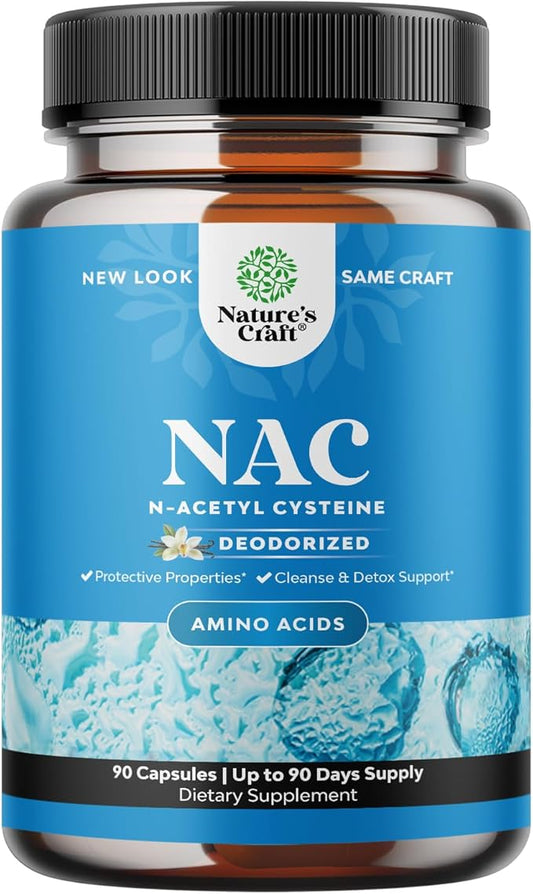 Natures Craft NAC Supplement N-Acetyl Cysteine 600mg- High 600 mg