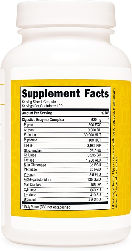 TransformHQ Digestive Enzymes Supplement (120 Capsules) 16 Enzymes,