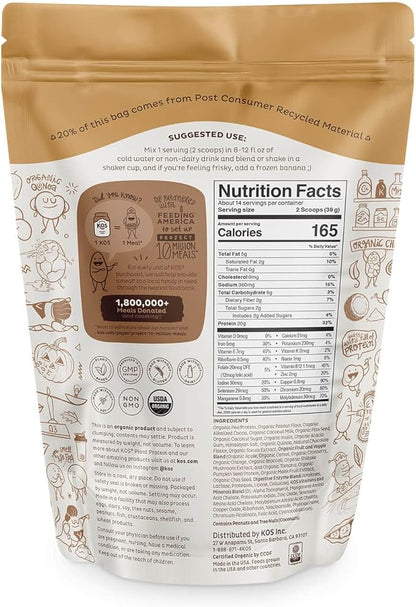 KOS Plant Based Protein Powder, No 14 Servings