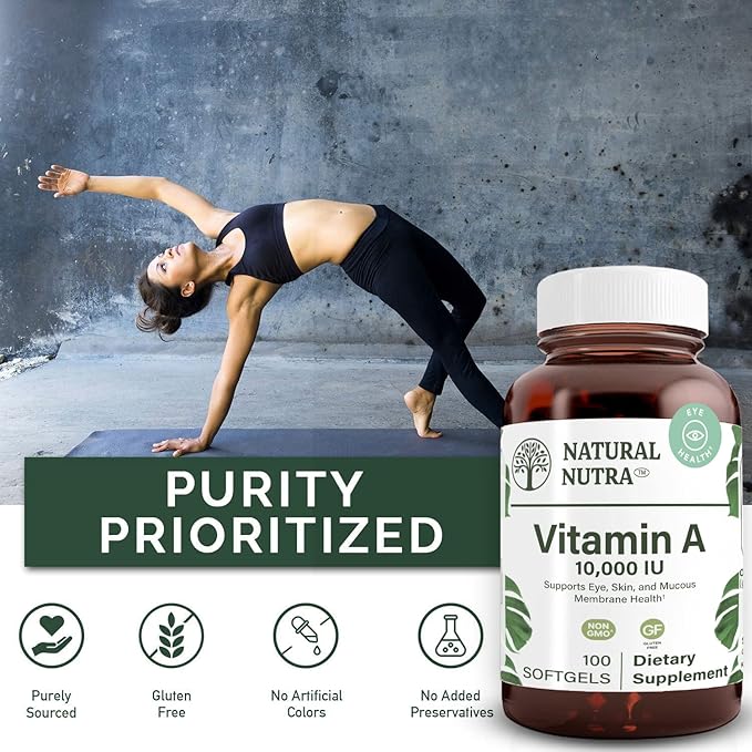 Natural Nutra Vitamin A 10,000 IU, 3, 100 100 Gluten (2 Pack)