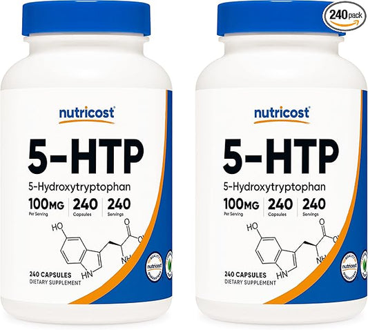 Nutricost 5-HTP 100mg, 240 Vegetarian Capsules (5-Hydroxytryptophan) (2 Bottles)