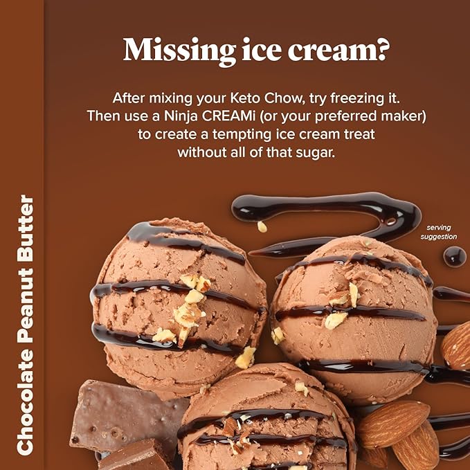 Keto Chow Chocolate Peanut Butter | Keto Meal Replacement Shake Powder | Nutritionally Complete | Low Carb | Delicious Easy Meal Substitute | Protein Rich You Choose The Fat | Single Meal Sample
