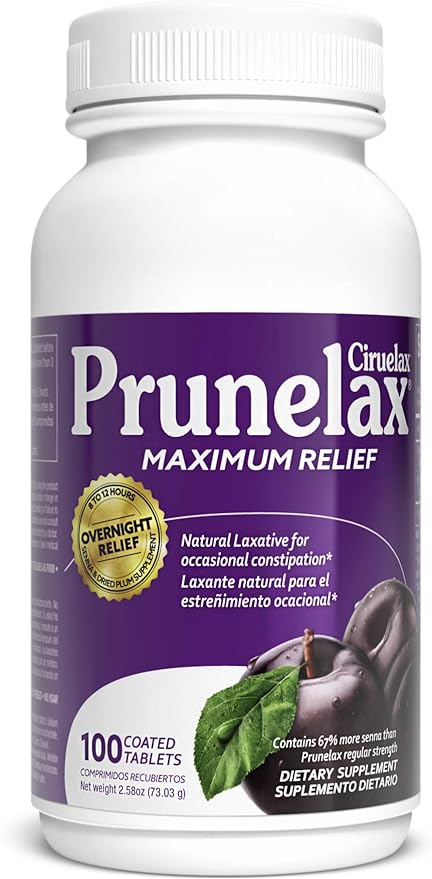 Prunelax Ciruelax Maximum Relief Laxative Tablets 100ct