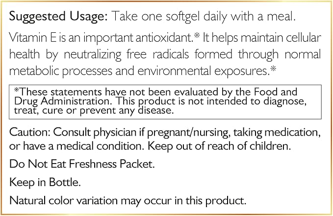 Coco March Natural Vitamin E 400 3 Month 100 Softgels