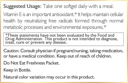 Coco March Natural Vitamin E 400 3 Month 100 Softgels