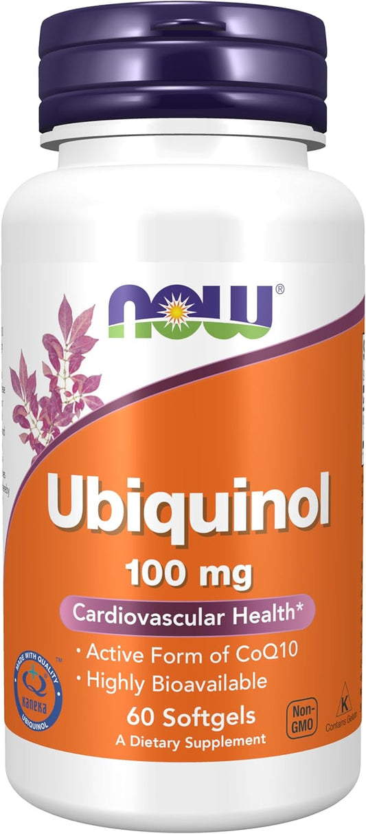 NOW Supplements, Ubiquinol 100 mg, High CoQ10), 60 60 Softgels