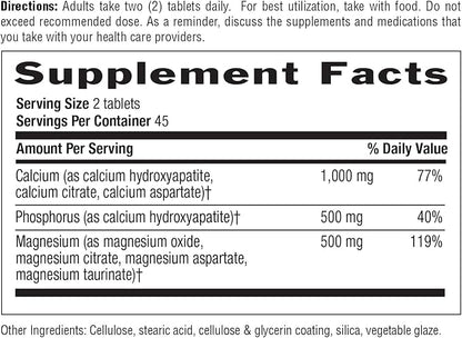 Country Life Target-Mins Calcium Magnesium Complex 1000mg/500mg, 90 Tablets, Certified Gluten Free, Certified Vegan, Certified Non-GMO Verified
