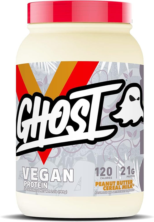 GHOST Vegan Protein Powder, Peanut Butter 2.2lb, 21g 21g of