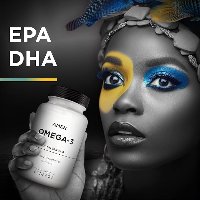 Amen Omega-3 Supplement 1500mg High-Potency 3 - 45-Day Supply 90 Soft