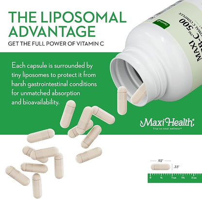 Liposomal Vitamin C - Liposomal VIT C - 500mg Capsules with Digestive Blend - Highly Absorbable High Dose VitaminC - Non GMO Kosher Vegetarian Doctor-Formulated Immune Support Supplement (90 Count)
