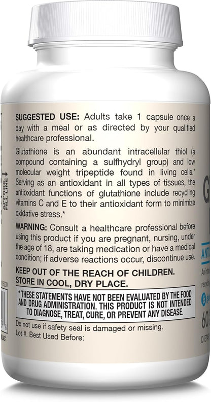 Jarrow Formulas Glutathione Reduced 500 mg 60 Veggie