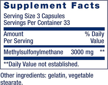 Life Extension MSM, 1000 mg, methylsulfonylmethane, 100 Capsules