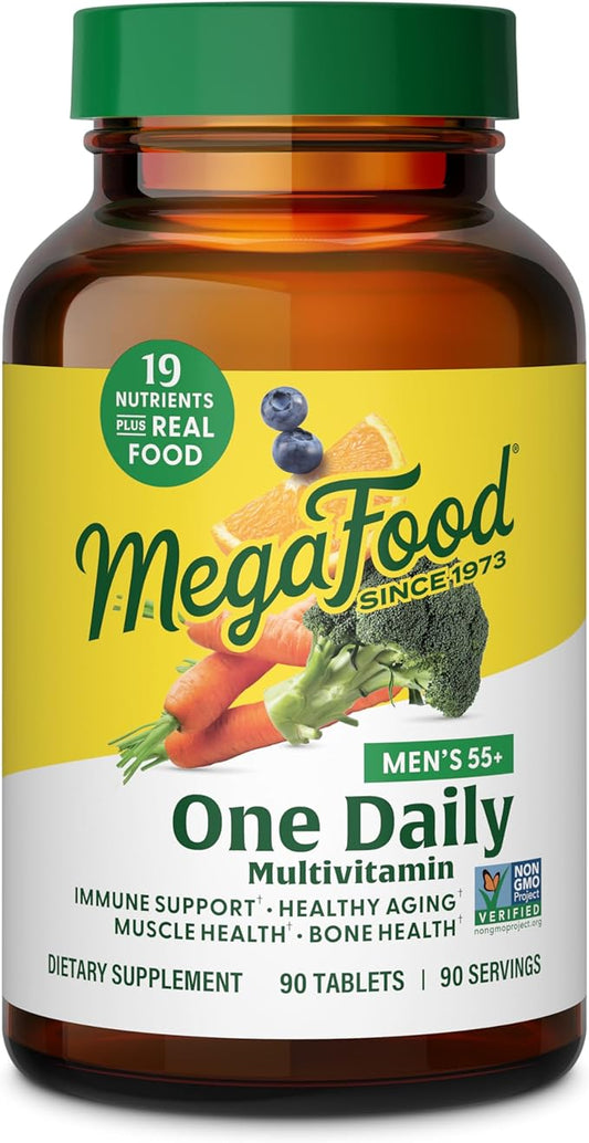 MegaFood Men's 55+ One Daily B12, Vitamin 9 Food 90 Tabs