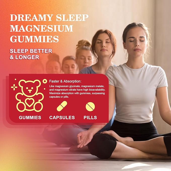Magnesium Glycinate Gummies, 600Mg Magnesium Supplement Q10, Vitamin, 120 Vegan