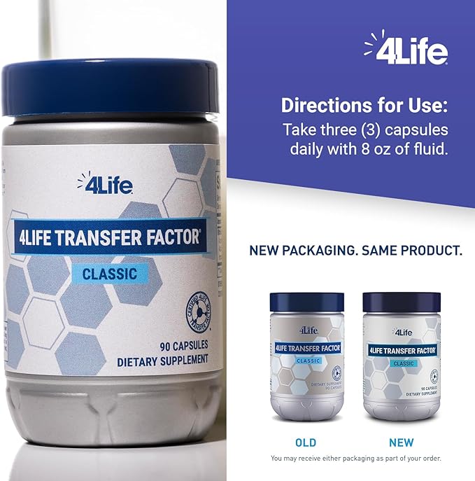 4Life Transfer Factor Classic - Immune Support Supplement with Cow Colostrum for Enhanced Immune System Recognition, Response, and Memory - for Ages 2 and Up - 90 Veggie Capsules