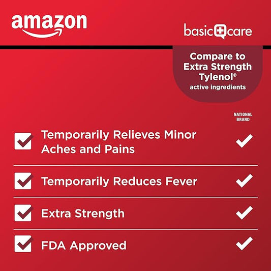 Amazon Basic Care Extra Strength Pain 500 mg, 200 Count