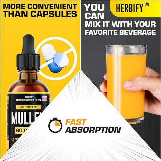 HERBIFY Mullein Extract 2 oz, Alcohol-Free