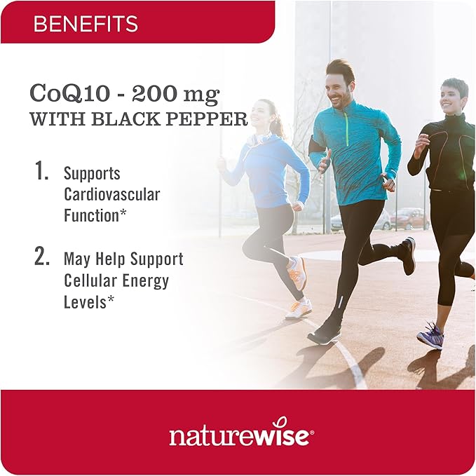 NatureWise CoQ10 200mg Softgels, High Absorption CoQ10 with 200 Softgels[200-Day Softgels[200-Day Supply]