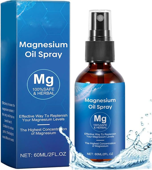 Magnesium Oil Spray, 100% Pure & Bottle|2 FL.OZ/60 FL.OZ/60 ML